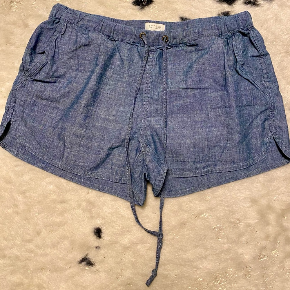 J. Crew Preppy Chambray Drawstring Shorts Size XS